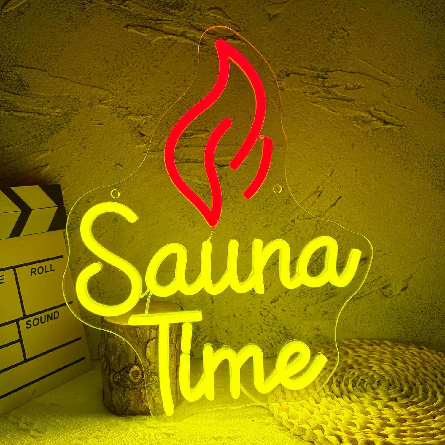 Spa Wellness Gym - Letrero de Neón Sauna Time, Luz