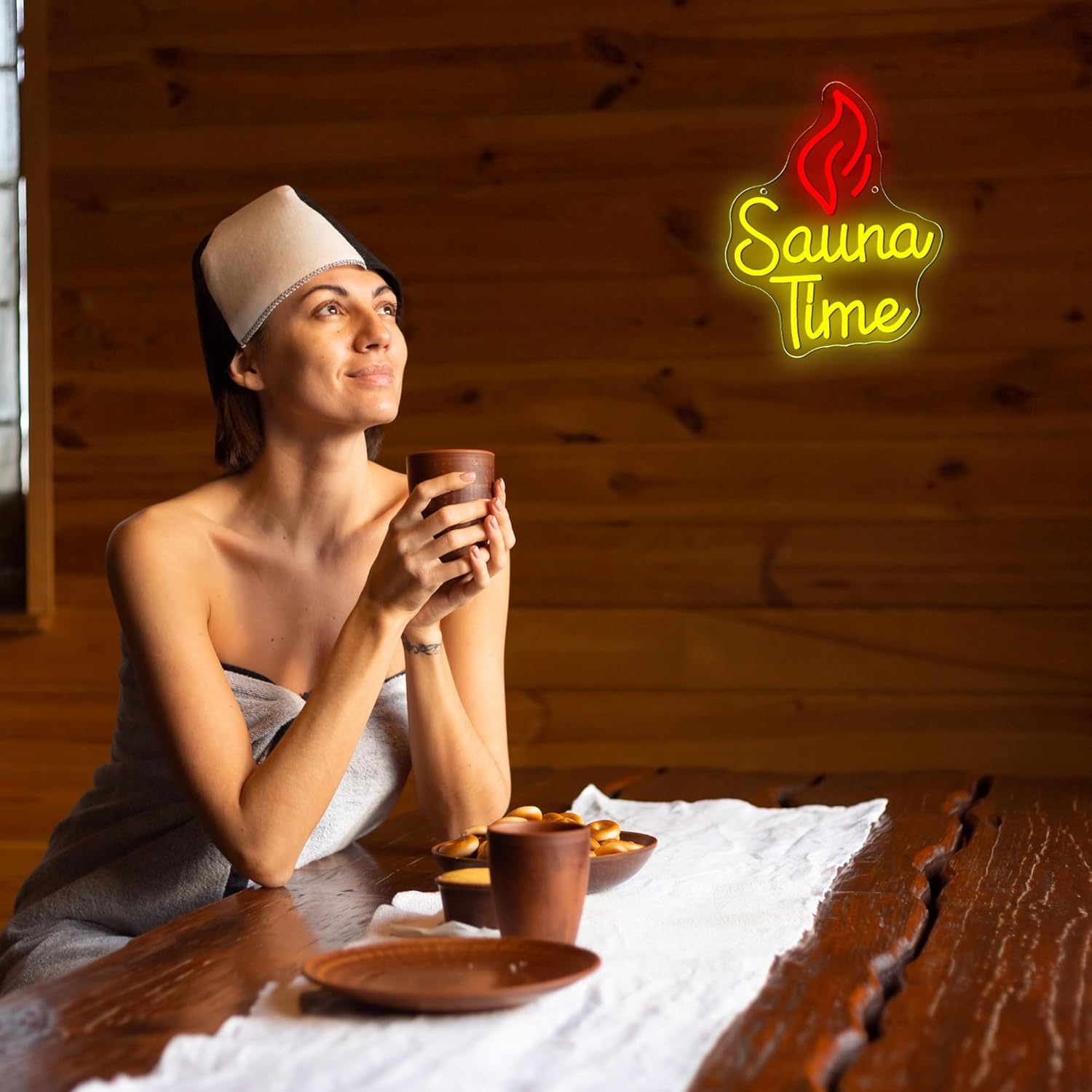 Letrero de Neón Sauna Time, Lu - Spa Wellness Gym reseña y precio