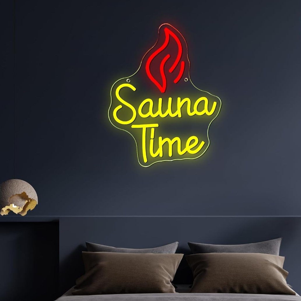 Letrero de Neón Sauna Time, Lu - Spa Wellness Gym reseña y precio